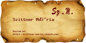 Szittner Mária névjegykártya