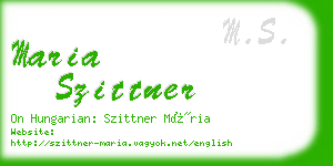 maria szittner business card